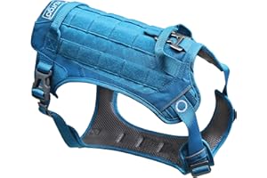 Kurgo RSG County Hundegeschirr, Verstellbare Nacken- und Brustgurte, Mit zwei Griffen und Schnellverschluss, Größe L, Blau