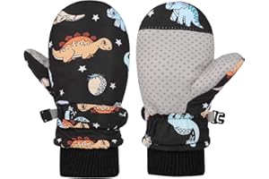 QKURT Guanti da Sci per Bambini, Guanti da neve Invernali Impermeabili, Guanti da Snowboard e Pattinaggio Antiscivolo Antivento, Guanti Caldi Foderati in Pile per Bambini e Bambine di 2-8 Anni