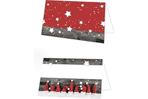 ‎LOGBUCH-VERLAG Logbuch-Verlag 25 weihnachtliche Namensschilder rot grau weiß mit Nikolausmützen - Tischkarten Tischdeko Weihnachten Nikolaustag Weihnachtsfeier