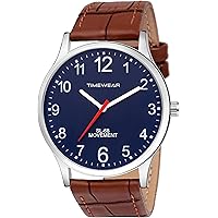 TIMEWEAR Number Dial Brown Strap Watch for Men