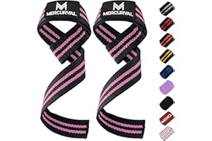 MERCURYAL Sangle Musculation - Sangle de Tirage Musculation - Sangle Poignet Musculation - Straps Musculation - Lifting Straps pour Femmes et Hommes
