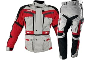 WinNet Tuta Completo da Moto in Cordura Giacca e Pantalone Anti Acqua e Pioggia