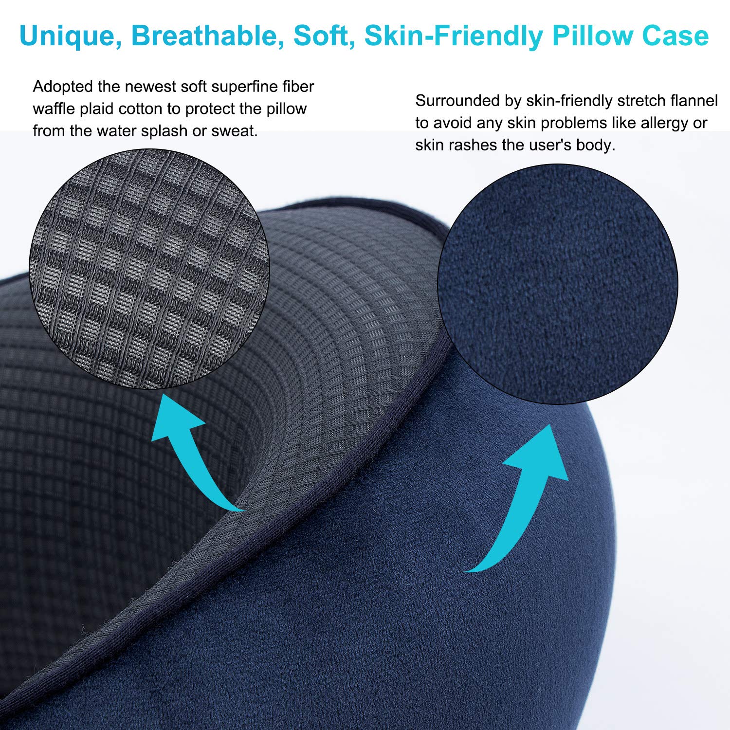 HOMCA-Coussin-de-Voyage-Oreiller-Cervical-100-Pure-en-Mousse--Mmoire-de-Forme-Coussin-de-vol-Ajustable-pour-Avion-et-Voiture-Portable-Kit-Coussin-de-Voyage360--pour-Le-Cou-et-Le-Menton-avec-S