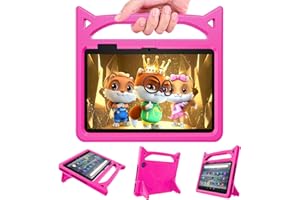 All-New Fire 7 Tablet Case, 7” 12th Generation (2022 Release),Fire 7 Tablet Case for Kids,DJ&RPPQ Shockproof Light Weight Handle Kids Friendly Case for Amazon Kindle fire 7 Tablet,(Rose)