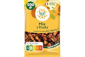 SUN - Mélange 3 Fruits Secs Raisins Noisettes Amandes 500 g - Encas Équilibré Naturel Sans Sucres Ajoutés - Pour Apéritif, Snacking, Randonnée, Sport, Cuisine Maison - Source d'Énergie et de Fibres