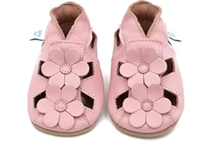 Dotty Fish Unisex Baby & Kids Leather Sandals – Barefoot, Non-Slip Sole, Podiatrist Recommended, Breathable, British Brand. Summer Shoes for Boys & Girls. 0-6 Months - 4-5 Years - 7 Designs