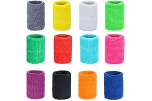 ZWOOS Unisex Adult Sport 24 Packung Absorbierende Schweissband Handgelenk für Tennis Squash Badminton Turnhalle Basketball (Mischen), small