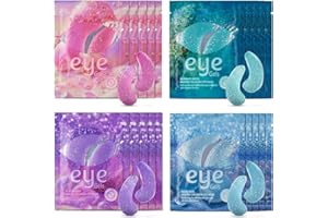 ‎SHEFAVE Shefave Meeres Augenmaske, 20 Paar- 4 Typen Eye Pads mit Natürlichen Meereskollagen, Glänzend Collagen Augenpads Hyaluron für Geschwollene Augen, Gegen Falten, Tränensäcke, Puffiness
