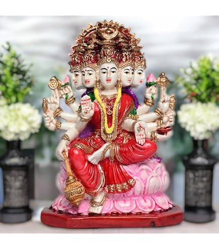 Buy SVARUP Brass Panchmukhi Gayatri MATA Devi Idol Savitri Statue