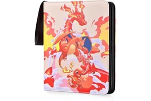 Classeur Carte, Album Carte 9 Pochettes, Classeur Cartes à Collectionner De 60 Pages Peut Contenir 1080 Cartes, Classeur Compatible Avec Cartes, Porte Cartes En Cuir ImperméAble Avec Fermeture Eclair