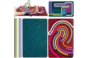 DONGTATA 2 tavolette sensoriali in silicone + 40 strisce per bambini fidget board giocattoli per alleviare lo stress e allenare le dita e alleviare l'ansia, giocattolo sensoriale per la mente creativa