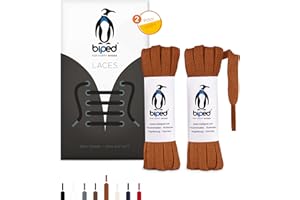 biped LACES 2 paires de lacets plats en coton, largeur 7 mm - lacets de qualité résistants à la déchirure pour chaussures, bottes et baskets en cuir - fabriqués en UE z2904