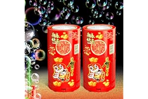 IVTIVFU Máquina de Burbujas de Fuegos Artificiales (2PCS 20 Agujeros), Creador Automático de Burbujas de Fuegos Artificiales con Luces y Sonido Cerrable para Niños, Año Nuevo Chino 2023, Navidad, Fiesta.