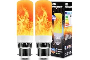 BUDING Bombilla LED con forma de llama (B22), plástico, 5 W, 2 unidades, B22d 5.00watts 220.00volts