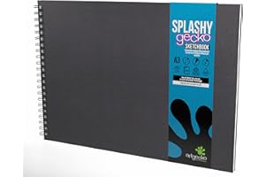 Artgecko 300gsm Watercolour Sketch Book A3 Landscape - 40 Pages (20 Sheets) White Cartridge Paper