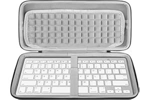 Geekria Hard Shell Keyboard Case, Compatible with OMOTON Ultra-Slim Bluetooth, Arteck Ultra-Slim Bluetooth, 2.4G Wireless, PINKCAT Multi-Device Keyboard Travel Carrying Bag (Dark Grey)