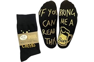 bring me socks 'If you can read this bring me a beer' Funny Novelty Calf Lounge Socks for a Beer Gift, One size