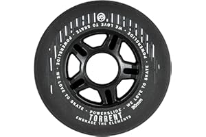 Powerslide Inline Roller Wheel Torrent Rain, 90mm/84a Black, 4-Pack