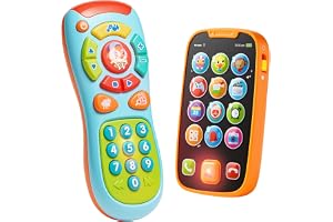 JOYIN Min fjärr- och telefoninlärning och telefonpaket med musik, roliga och smarta telefonleksaker för spädbarn
