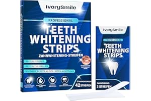 IvorySmile Whitening Strips für Empfindliche Zähne, 42 Peroxidfreie Teeth Whitening Strips, Schmelzsicher & Mit Natürlichen Inhaltsstoffen, Zahnaufhellung in 21 Behandlungen