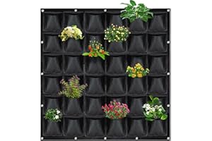 Toemics Hanging Plant Grow Bags 36 Pockets Vertical Fence Wall Planters Outdoor for Vegetable Strawberry Yard Garden Home Decoration