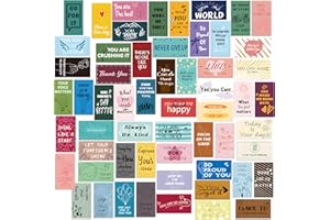 REKUA 60 Pcs Motivational Cards – Positive Affirmation Cards with Inspiring Quotes for Kids Adults, Inspirational Good Luck Card Blank Card for Notes School Office Classroom Gift Daily Encouragement
