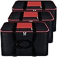 Storite Set Of 3 Moisture Proof Nylon Underbed Storage Bag For Clothes Large (54x46x28 cm, Black) Rectangular