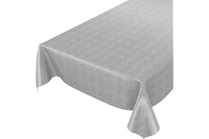ANRO Tovaglia cerata, colore grigio, effetto lino, 100 x 140 cm