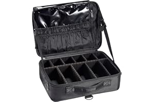 TAYQWIHEVA Trousse Maquillage Oxford Tissu Makeup Bag Sac Maquillage Femme Mallette à Ongles Rangement Organiseur Coiffure à Manucure Beauty Case de Voyage y Bandoulière Bijoux Boîte Professionnel, Noir