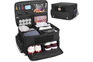 GOBUROS Golf Trunk Organizer Aufbewahrungstasche mit separatem Fach für 2 Paar Schuhe bis zu US 16 Golf Car Spind Organizer für Golfzubehör