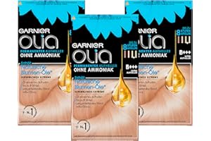 ‎GARNIER Garnier Olia Haar Aufheller, B+++ Ultra Aufheller, Haarfarbe ohne Ammoniak mit pflegenden, natürlichen Ölen, Vollständige Grauhaarabdeckung, bis zu 8 Stufen Aufhellung, superblonds extreme - 3x1 Stück