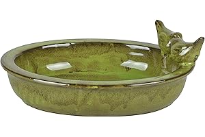 degawo 1x Vogel Tränke oval Creme grün Petrol Bad Vogelbecken Futterschale Wasserstelle