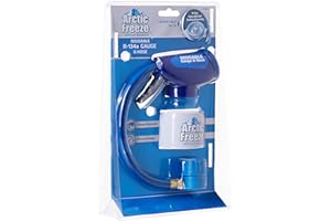 A/C PRO InterDynamics Arctic Freeze Car Air Conditioner Refrigerant Gauge and Hose, Reusable AC Recharge Kit Compatible with R-134A Cans with Self Sealing Valves