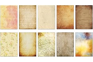 THE LAZY PANDA CARD COMPANY 20 (2x10) Variation Sheets of Old Looking/Vintage Design Paper DIN A4. Great for Vintage invites and Letters