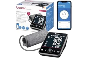 Beurer BM 64 misuratore di pressione da braccio, rilevamento AFib per la prevenzione dell'ictus, indicatore di riposo brevettato, bracciale 22-42 cm, con app, trasferimento dati a Apple Health