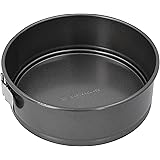 MasterClass 20 cm Springform Cake Tin with Loose Base, Non Stick, Robust 1 mm Carbon Steel, PFOA Free, 8 Inch Round Pan, Grey