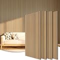 TONOR Lot de 4 Panneau Mural Decoratif de Bois, 120 x 60 -2.88㎡, Panneaux Acoustique en 3D, Tasseau Bois Mural Insonorisants pour Decoration Murale Chambre, Salon, Bureau, Comptoir, Teck