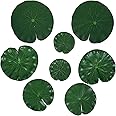 Molain Artificial Lotus Leaves, 8 Pieces Lily Pads Floating Foam Lotus Leave Realistic Water Lily Pads for Home Garden Ponds Pool Aquarium Fish Tank Landscape Decoration