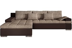 ‎MIRJAN24 Mirjan24 Ecksofa Bangkok, Eckcouch mit Schlaffunktion und Bettkasten, Ecksofa für Wohnzimmer Gästezimmer Couch L-Form Wohnlandschaft (Soft 066 + Lawa 02, Ecksofa Links)