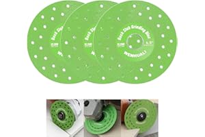 WENHUALI 4.5" Diamond Rock Slab Grinding Disc Set, 3 Pcs Multi-Pore Flat Cutting Blades, Ultra-Wide 1.2" for Tile, Glass, Marble, Granite, Angle Grinder & Diamond Saw Blade