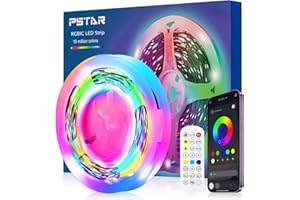 PSTAR Podświetlenie telewizora LED RGBIC, 3-metrowa taśma LED do podświetlenia telewizora, z aplikacją i pilotem zdalnego sterowania, dla telewizorów o przekątnej od 45 do 65 cali i komputerów PC