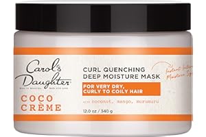Curly Hair Products by Carol's Daughter, Coco Creme Curl Quenching Deep Moisture Hair Mask For Very Dry Hair, with Coconut Oil and Mango Butter, Hair Mask For Curly Hair, 12oz (Packaging May Vary)