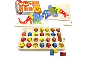THE FRENCH WAY Montessori zabawki 2 lata – Gra wędkarska dla dzieci i 2 puzzle – Dobra zdolność motoryczna – Sortowanie kształtu i edukacja – Zabawki dla dzieci 2 3 4 5 lata – Prezenty dla chłopców i dziewczynek