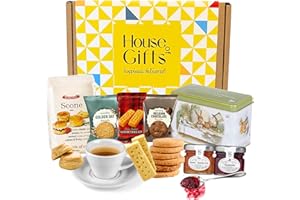 HOUSE OF GIFTS Afternoon Tea Hamper Gift Set for 2 | With Scones Mix, 40 Tea Bags, Jam, Shortbread, Traditional Biscuits | Alice in Wonderland Inspired Theme | Ideal Food Hamper Gift for Mum, Dad & Family
