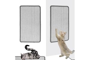 BAERTMY Tappeto Tiragraffi per Gatti Adulti 2 Pezzi Tiragraffi da Parete Tappetino Tiragraffi Gatto in Sisal Naturale Ricambio Gatti Tiragraffi Orizzontale (25×50CM)