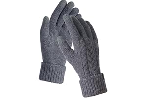 TRENDOUX Guantes Termicos Mujer Invierno: Guantes de Lana Merino Tactiles Movil Forros Cálido, Guantes de Punto para Smartphone Frio Running Ciclismo Esqui Nieve Conducir Deporte, Talla Única