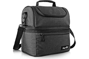 Hap Tim Sac Isotherme Repas Femme & Homme, Lunch Box Bag Isotherme, Glaciere Souple, 7.5 L Sac Pour Enfant Travail PiqueNique (Gris Foncé)