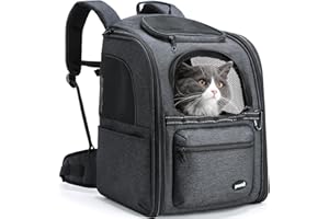 Pecute Cat Backpack Anti-Gravity Load Reduction 30%, Ergonomic Cat Carrier Backpack, Pressure-Relieving Dog Backpack with Locking Zippers, Breathable Cat Carrier, Suitable for traveling, hiking