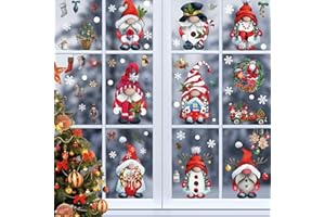 ERBO Naklejki na okno Boże Narodzenie, dekoracja bożonarodzeniowa, dwustronne naklejki PCW, wielokrotnego użytku, dekoracja okienna, Boże Narodzenie, zima (9 arkuszy, 20 x 30 cm)