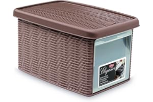 Stefanplast Elegance Storage Box with Lid, Dove Grey, 19 x 29 x 16 cm